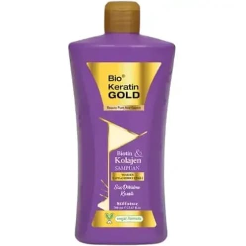 شامپو بیو کراتین گلد Bio Keratin Gold Biotin&Kolojen حاوی بیوتین و کلاژن 700 میل — تصویر ۲