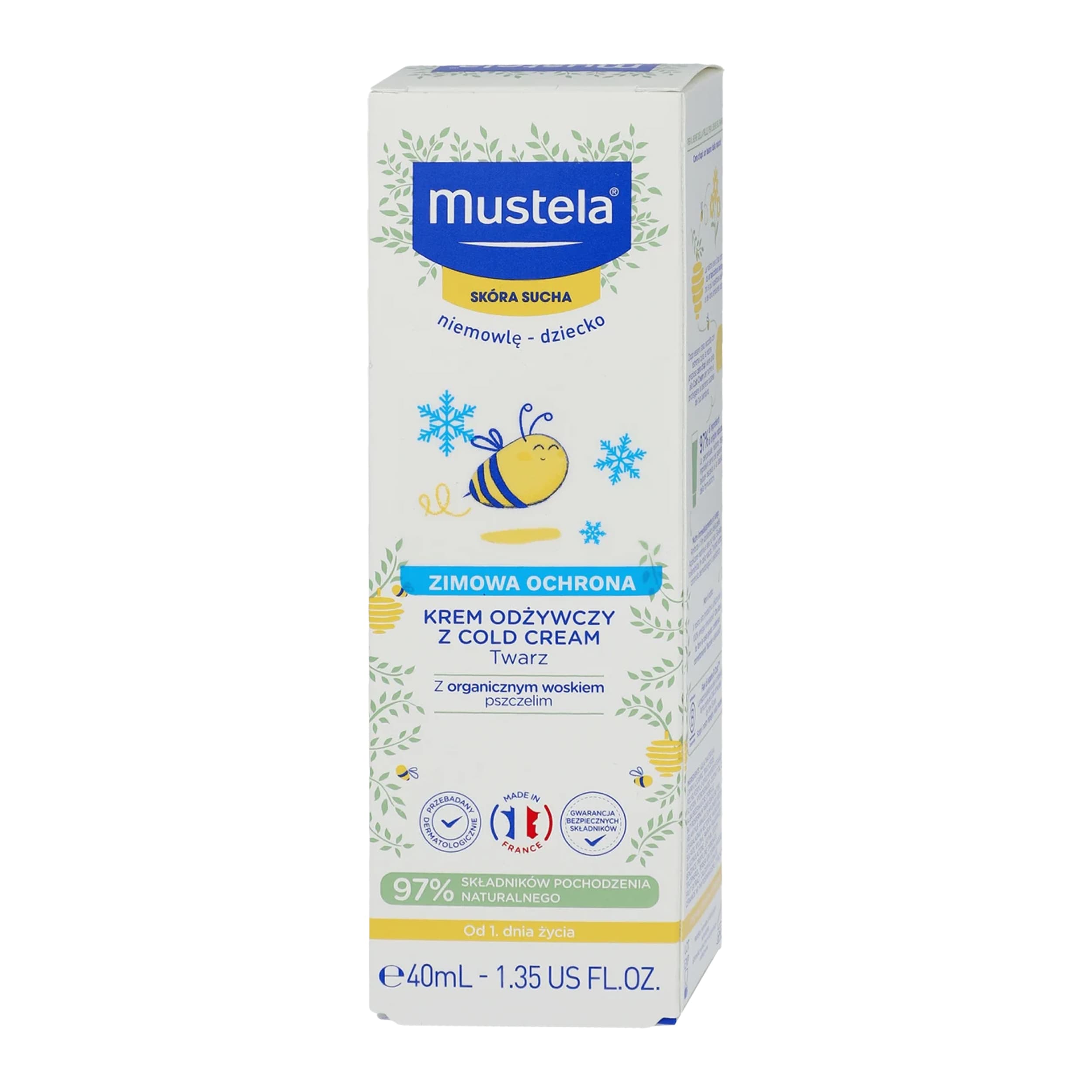 کرم صورت تغذیه کننده موستلا mustela حاوی موم عسل مدل nourishing cream with cold cream — تصویر ۵