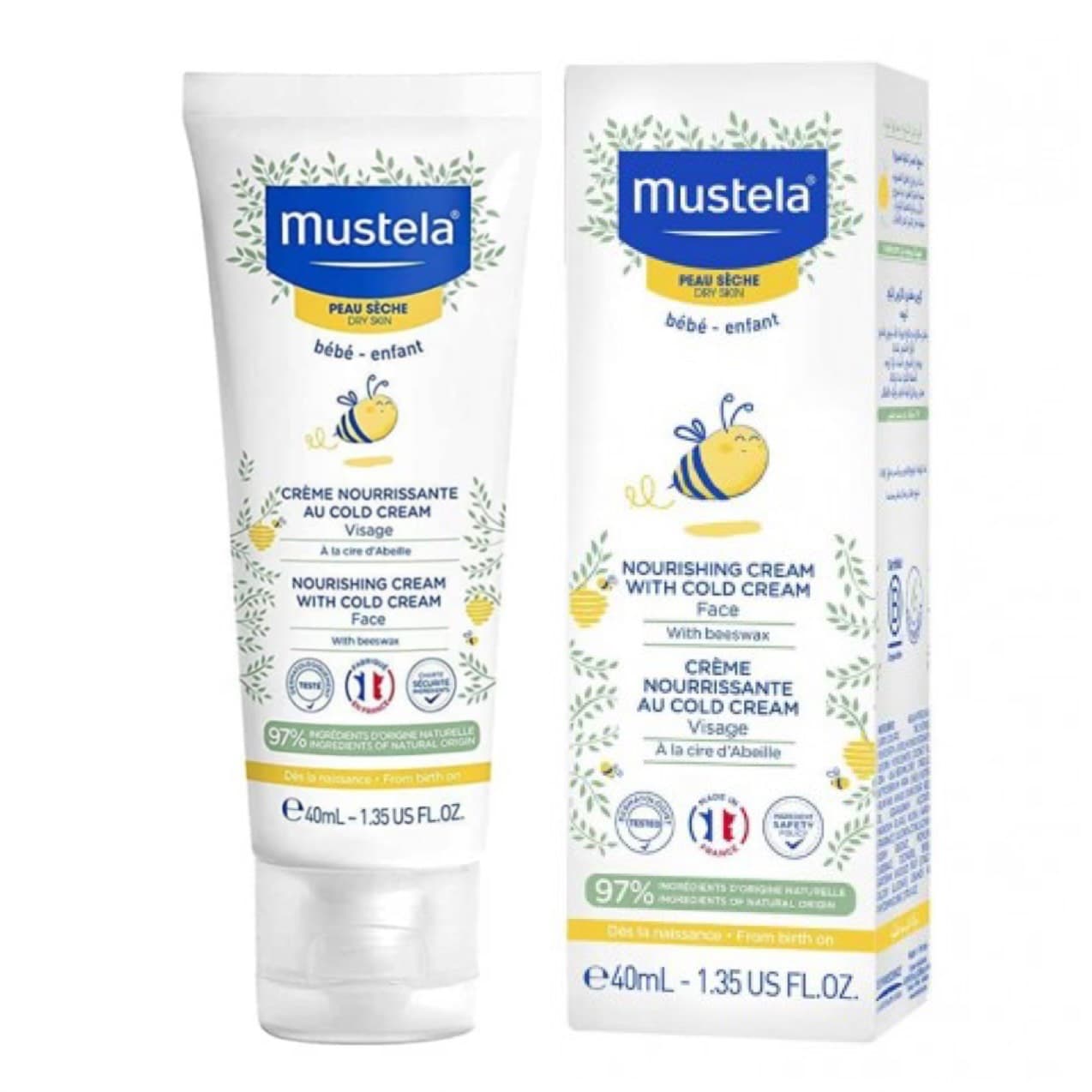 کرم صورت تغذیه کننده موستلا mustela حاوی موم عسل مدل nourishing cream with cold cream — تصویر ۴