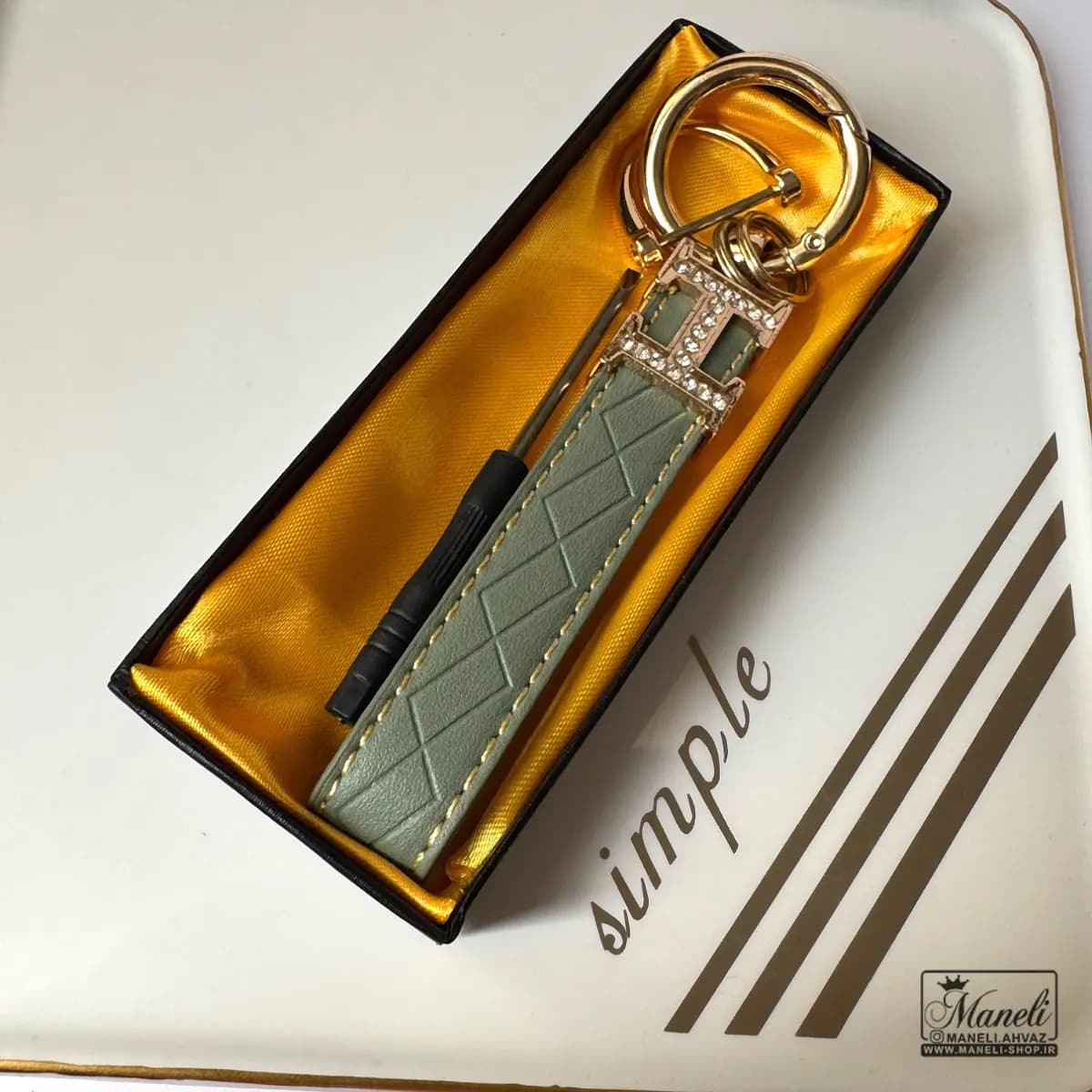جاکلیدی طرح چرم نگین دار باکیفیت مستر کوالتی با لوگو هرمس(HERMES) — تصویر ۵