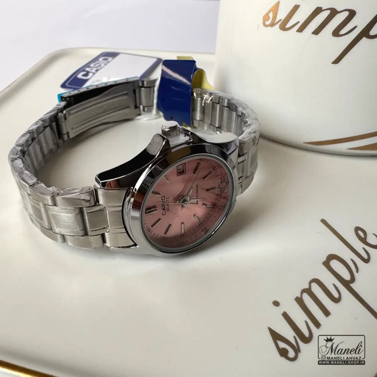 ساعت زنانه نقره ای کاسیو(casio) ساده و شیک — تصویر ۶