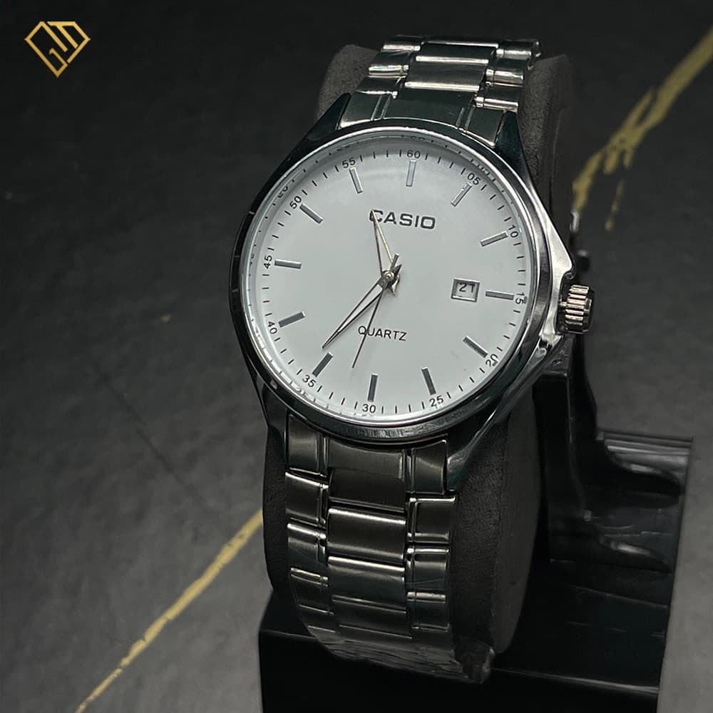 ‌ساعت مچی مردانه کاسیو گادفادر casio godfather مدل ۱۳۳۰ | رنگ بند و صفحه سفید، کیفیت کپی — تصویر ۴
