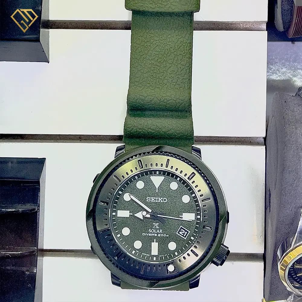 ساعت مردانه سیکو Seiko Prospex SNE535-GK سبز | سولار، کیفیت مستر، بند PU — تصویر ۱۱