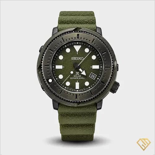 ساعت مردانه سیکو Seiko Prospex SNE535-GK سبز | سولار، کیفیت مستر، بند PU