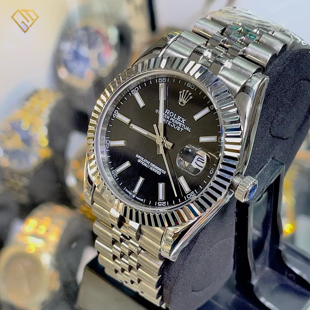 ساعت مچی مردانه رولکس دیت‌جاست اتوماتیک Rolex Datejust مدل 05O-BK | صفحه مشکی، بدنه استیل، مستر کوالیتی — تصویر ۵