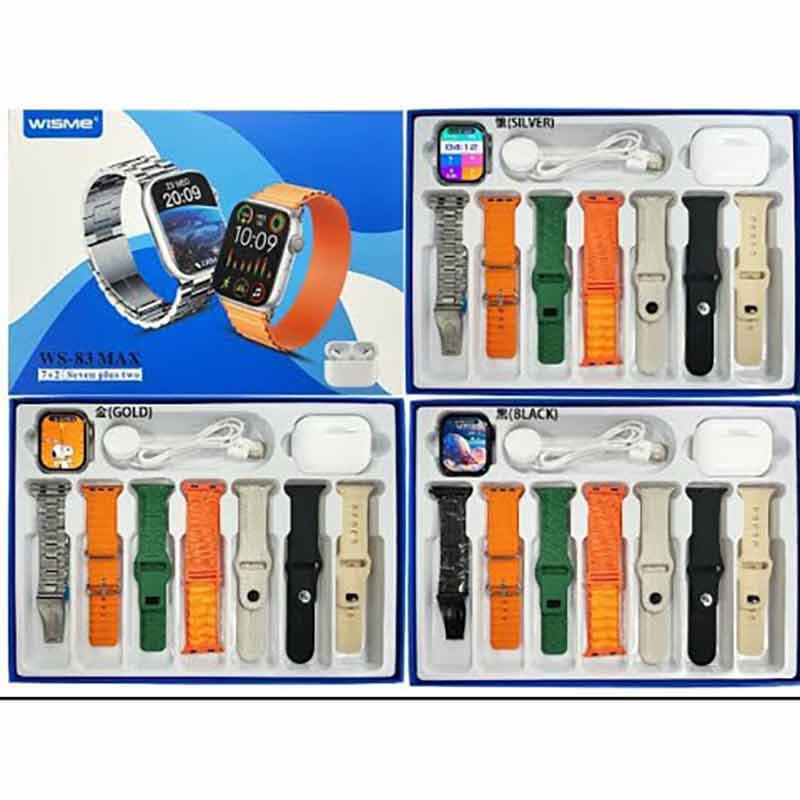 ساعت هوشمند WISME مدل Ws-83 Max دارای ایرپاد و 7 عدد بند — تصویر ۲