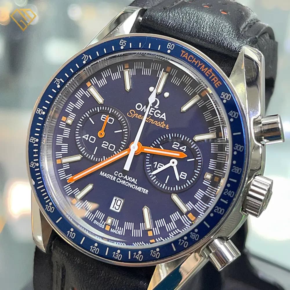 ساعت مچی مردانه امگا مدل SpeedMaster – صفحه سرمه‌ای لوکس،موتور اتوماتیک کرنوگراف، مستر کوالیتی — تصویر ۹