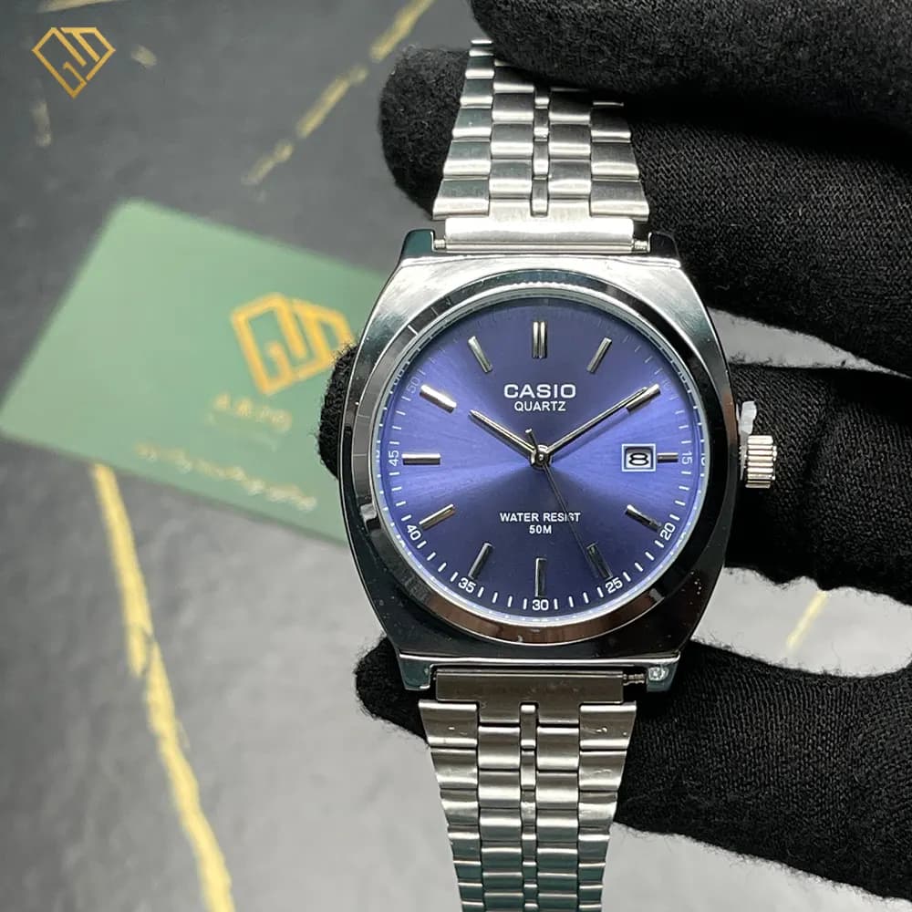 ساعت مچی مردانه کاسیو گادفادر casio godfather | بند و بدنه استیل رنگ ثابت، صفحه سرمه ای — تصویر ۸
