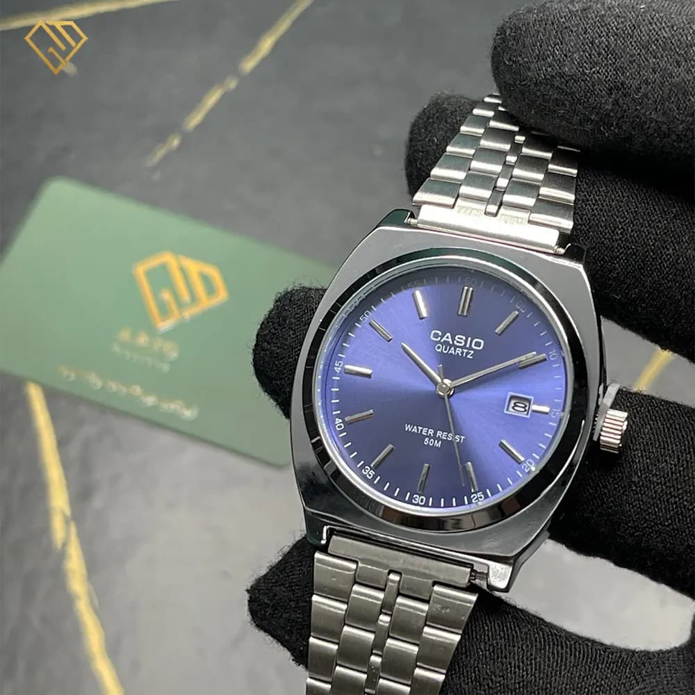 ساعت مچی مردانه کاسیو گادفادر casio godfather | بند و بدنه استیل رنگ ثابت، صفحه سرمه ای — تصویر ۷