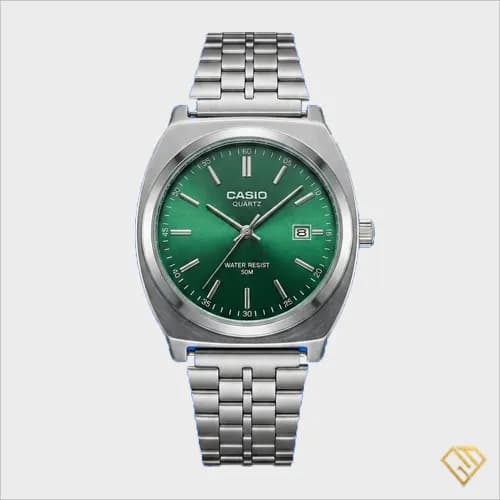 ساعت مچی مردانه کاسیو گادفادر casio godfather، بند و بدنه استیل رنگ ثابت، صفحه سبز — تصویر ۹