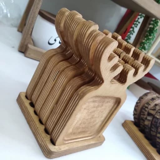 زیر لیوانی چوبی طرح گوزن Gw11