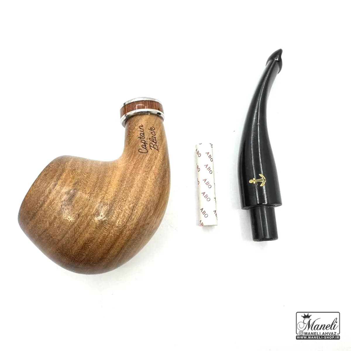 پیپ چوبی capitan black کلاسیک قهوه ای روشن — تصویر ۳