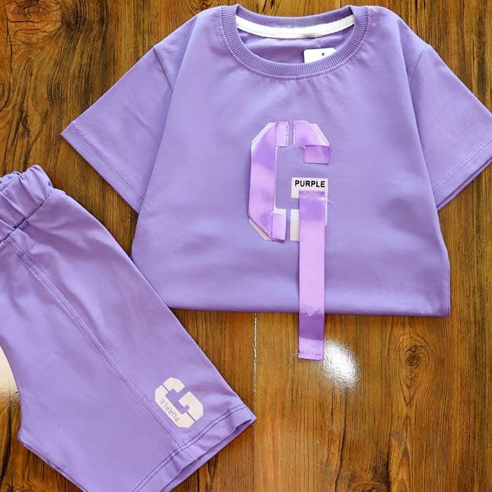 ست دخترانه تی شرت شلوارک Purple — تصویر ۱۰