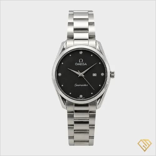 ساعت مردانه امگا سی مستر OMEGA SEAMASTER، صفحه مشکی، بند و بدنه استیل، کیفیت های‌کپی