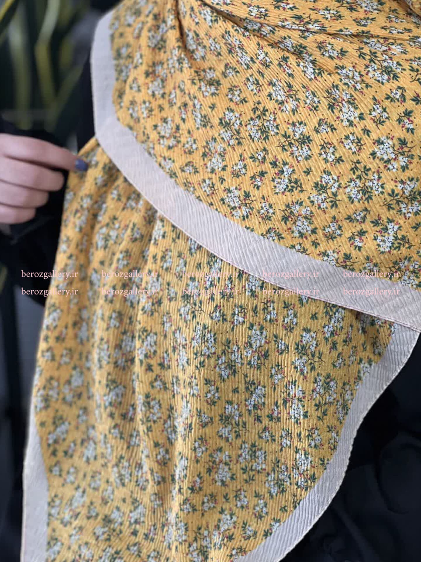 روسری پلیسه برشکا گلدار قواره ۱۳۰ — تصویر ۳