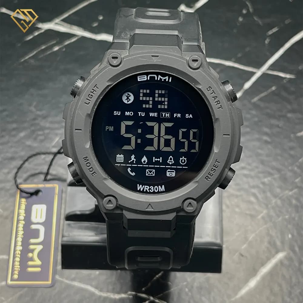 ساعت دیجیتال مردانه بنمی 2026G، اسپرت، کیفیت مستر، سایز 49mm، فریم و بند مشکی — تصویر ۱۲