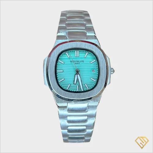 ساعت مچی مردانه پتک فیلیپ ناتیلوس Patek Philippe Nautilus | های کوالیتی صفحه فیروزه‌ای — تصویر ۶
