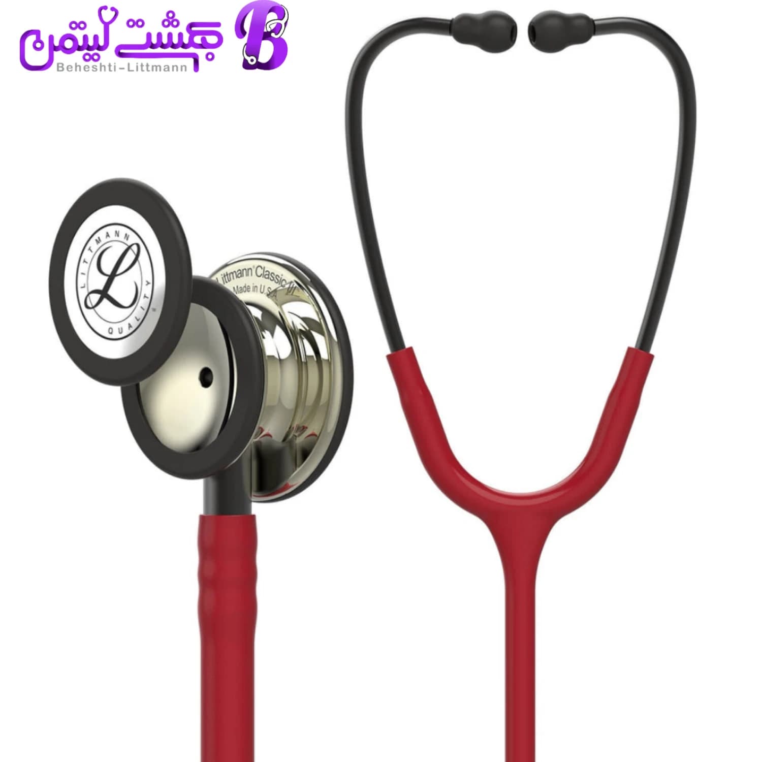 گوشی پزشکی لیتمن کلاسیک 3 زرشکی شامپاینی 5864