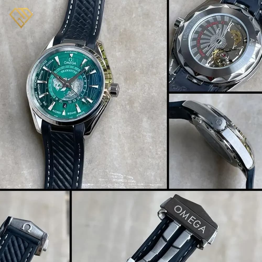 ساعت مردانه امگا سی مستر Omega Seamaster World Time G | اتوماتیک با بند PU و بدنه استیل 316 — تصویر ۴