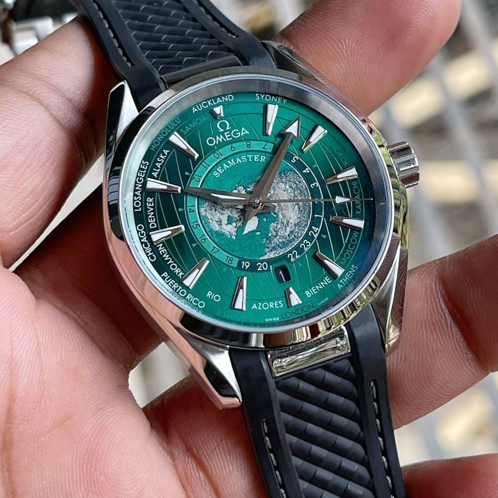 ساعت مردانه امگا سی مستر Omega Seamaster World Time G | اتوماتیک با بند PU و بدنه استیل 316 — تصویر ۳