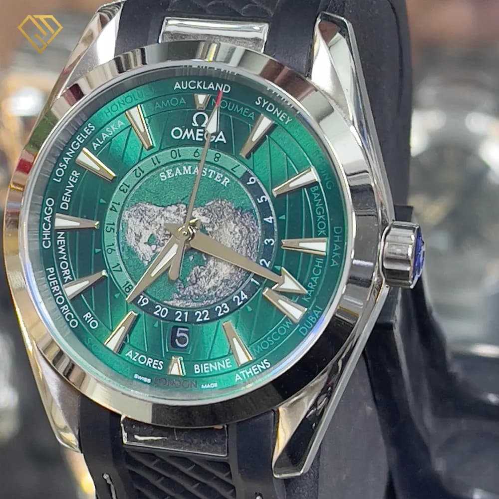 ساعت مردانه امگا سی مستر Omega Seamaster World Time G | اتوماتیک با بند PU و بدنه استیل 316 — تصویر ۲