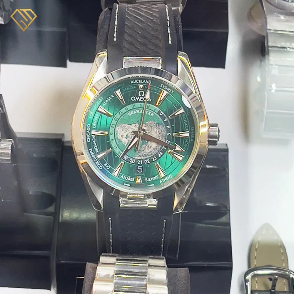 ساعت مردانه امگا سی مستر Omega Seamaster World Time G | اتوماتیک با بند PU و بدنه استیل 316 — تصویر ۶