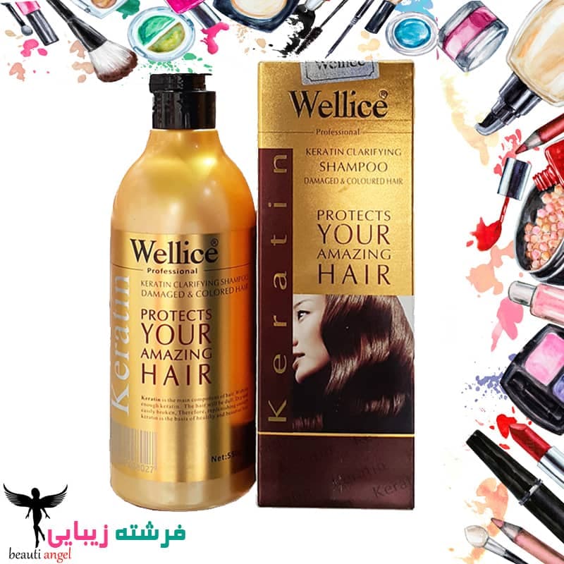شامپو کراتین ویلایس مدل Wellice Keratin حجم 550 میلی لیتر ا Wellice Keratin Shampo — تصویر ۲