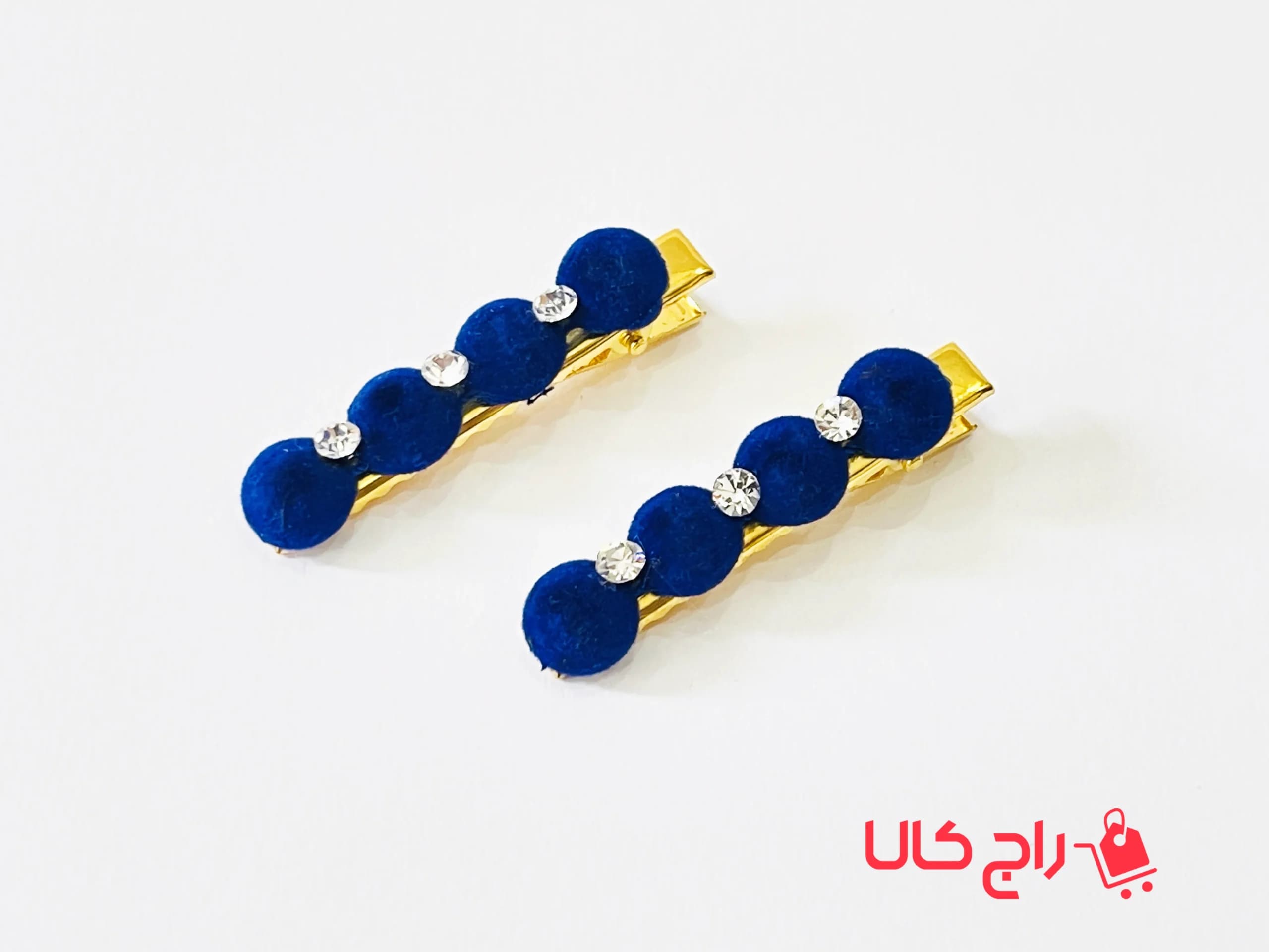 گیره مو انبری مخمل رنگی وارداتی جفتی — تصویر ۲