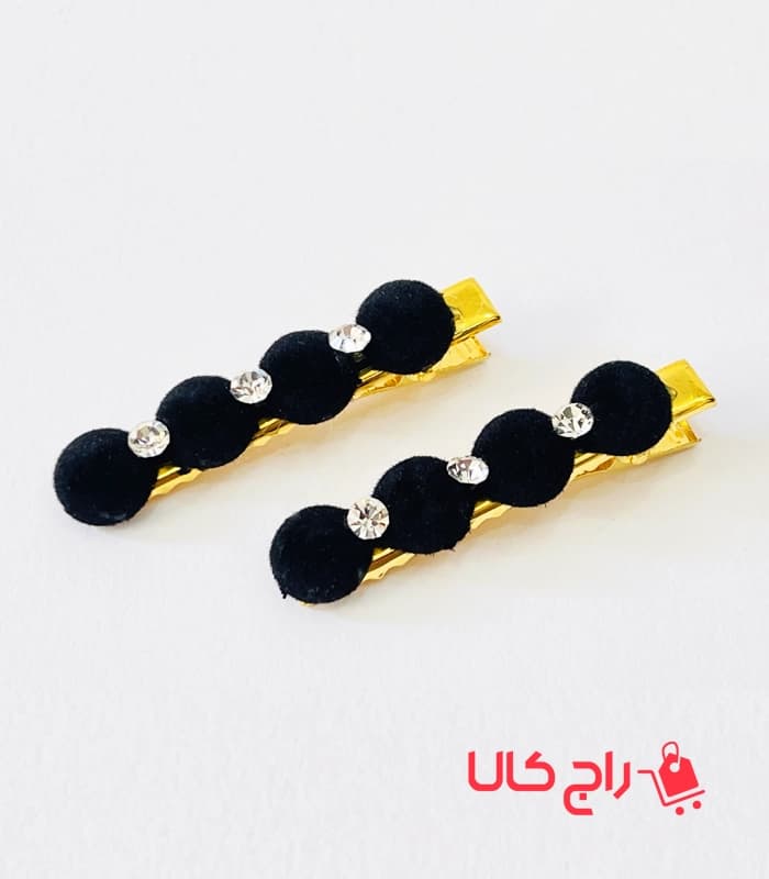 گیره مو انبری مخمل رنگی وارداتی جفتی