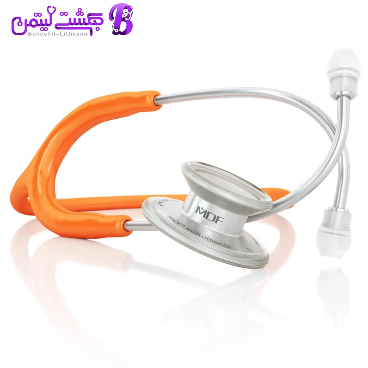 گوشی پزشکی MDF 777 نارنجی استیل — تصویر ۴
