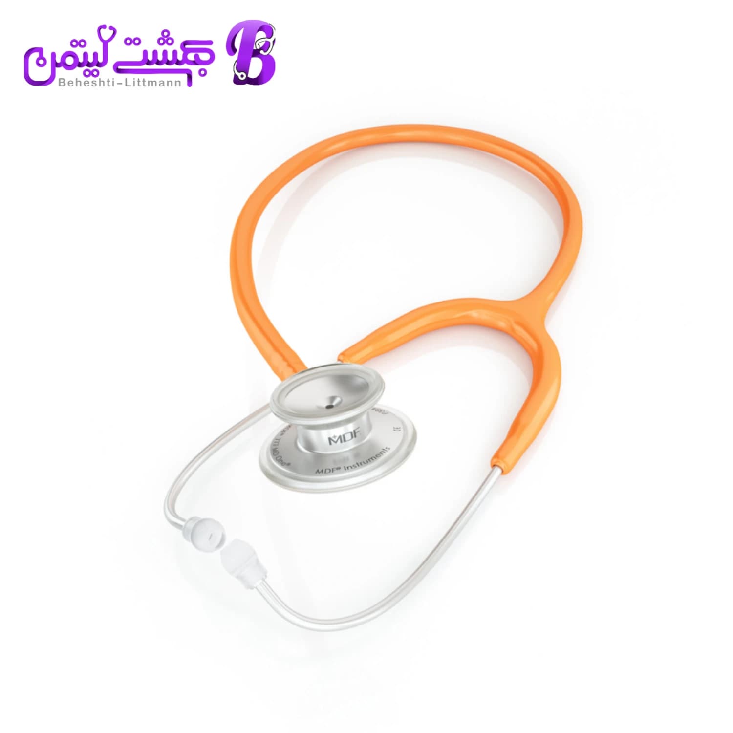 گوشی پزشکی MDF 777 نارنجی استیل — تصویر ۲