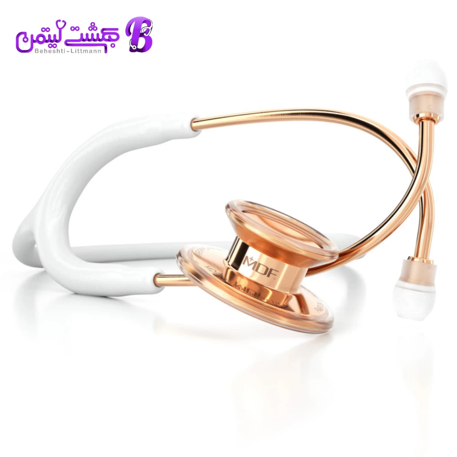 گوشی پزشکی MDF 777 سفید رزگلد
