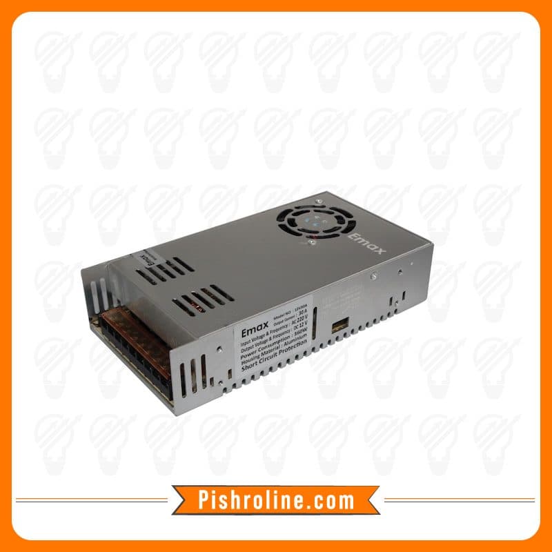 منبع تغذیه سوئیچینگ 12 ولت 30 آمپر خروجی ایزوله EMAX