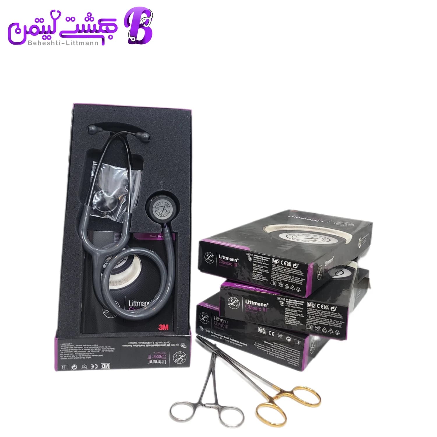 گوشی پزشکی لیتمن کلاسیک 3 طوسی دودی 5873 — تصویر ۹
