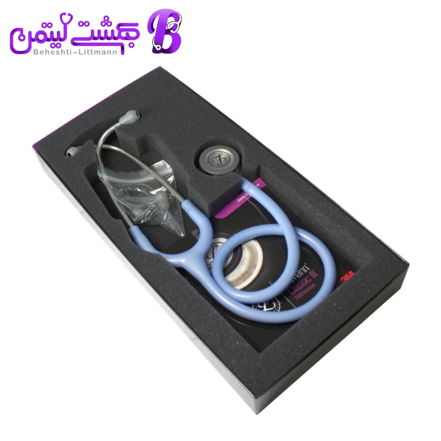 گوشی پزشکی لیتمن کلاسیک 3 آبی یخی استیل 5630 — تصویر ۸