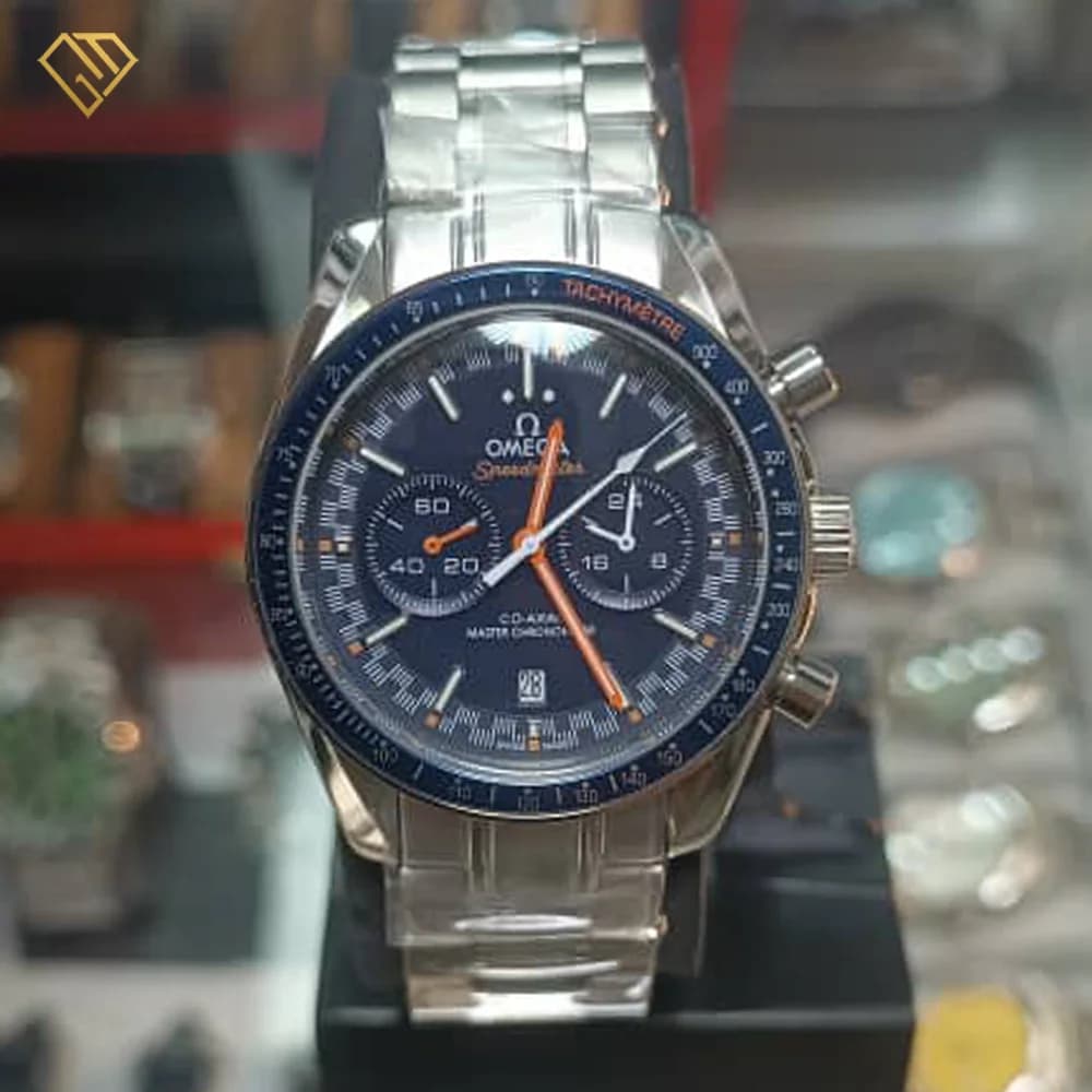 ساعت مچی مردانه امگا اسپید مستر OMEGA SPEEDMASTER | رنگ صفحه سرمه‌ای و کیفیت مستر — تصویر ۶