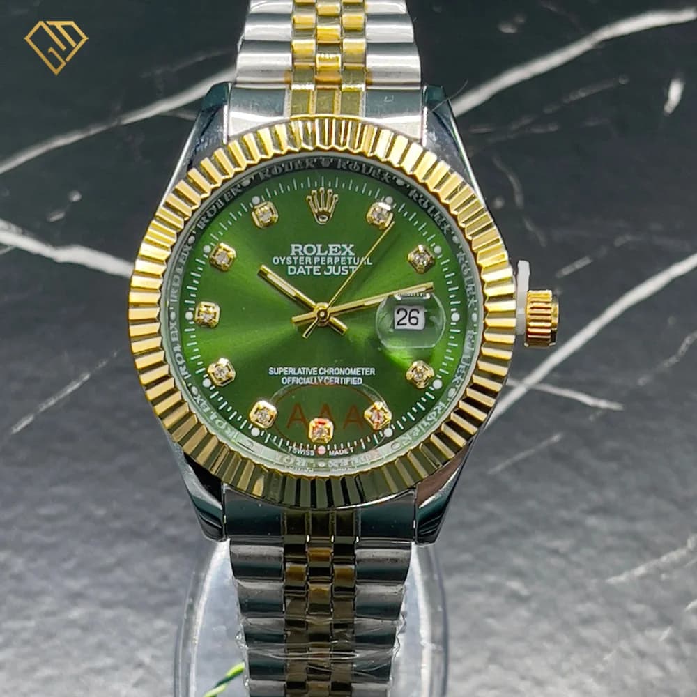 ساعت مردانه رولکس اویستر پرپچوال (Oyster Perpetual) صفحه سبز و رنگ ثابت — تصویر ۱۰