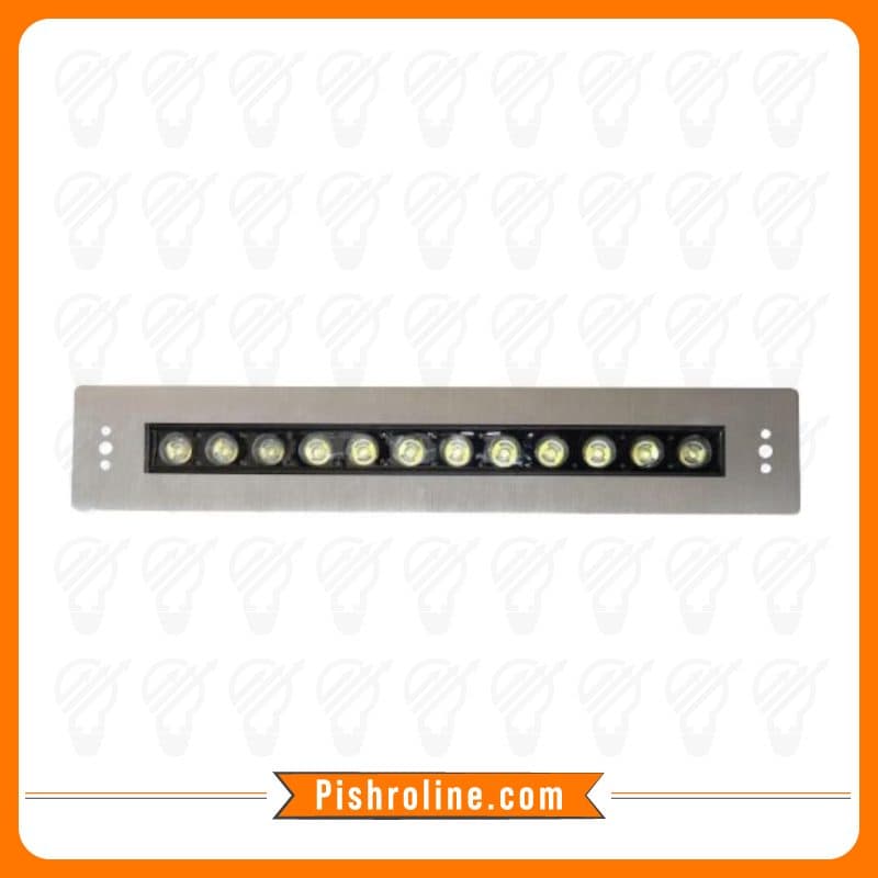چراغ توکار استخری مستطیل استیل 12وات تک رنگ LEDMAN — تصویر ۲