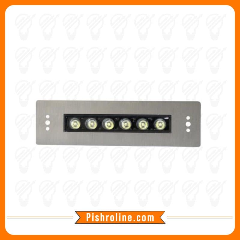 چراغ توکار استخری مستطیل استیل 6وات تک رنگ LEDMAN