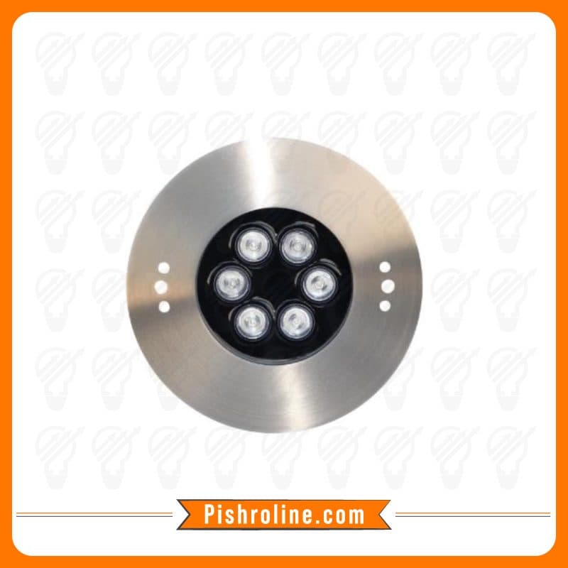 چراغ توکار استخری استیل 12وات تک رنگ LEDMAN