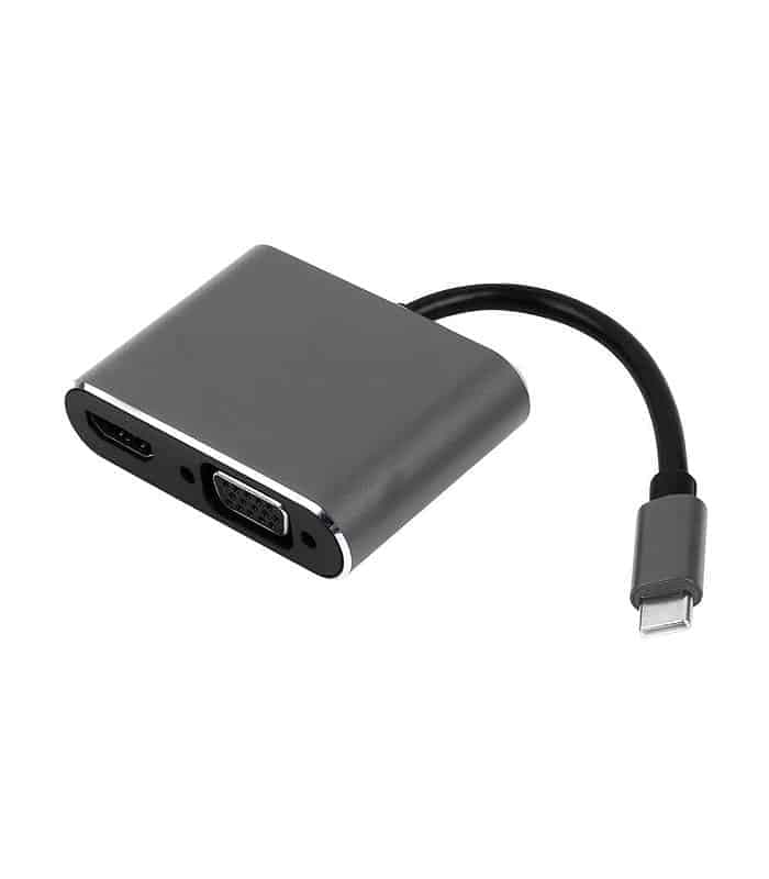 مبدل Type-C به HDMI و VGA کی نت مدل K-COUC30HV با رزولوشن ۴K