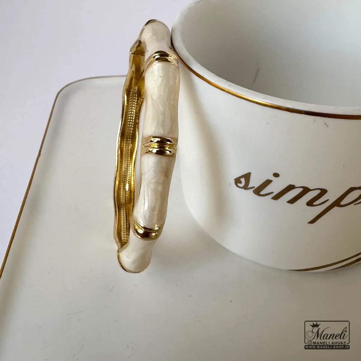 النگو (بنگل) مینا کاری سفید و مشکی رنگ ثابت — تصویر ۱۱