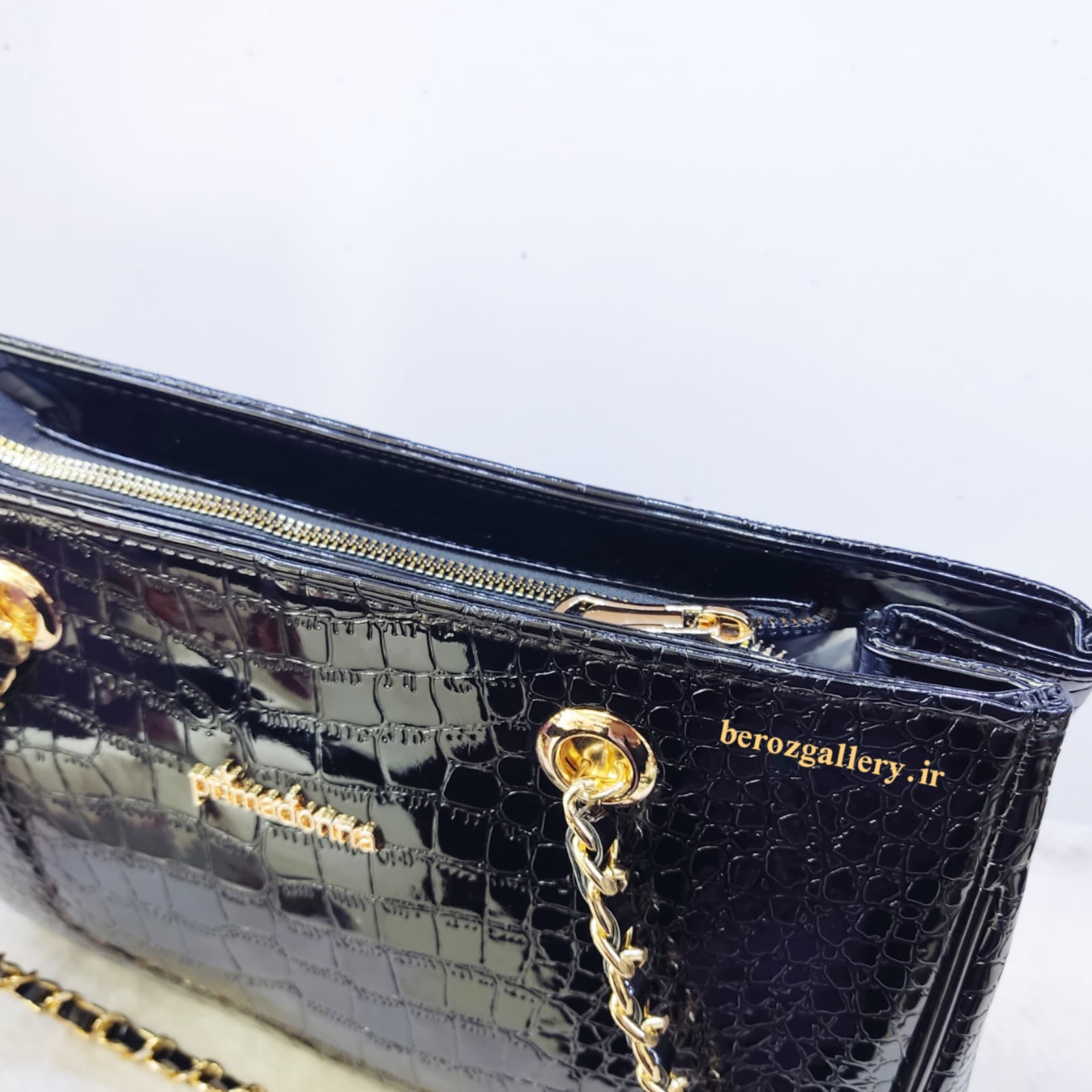 کیف ورنی زنانه مجلسی زنجیردار — تصویر ۴