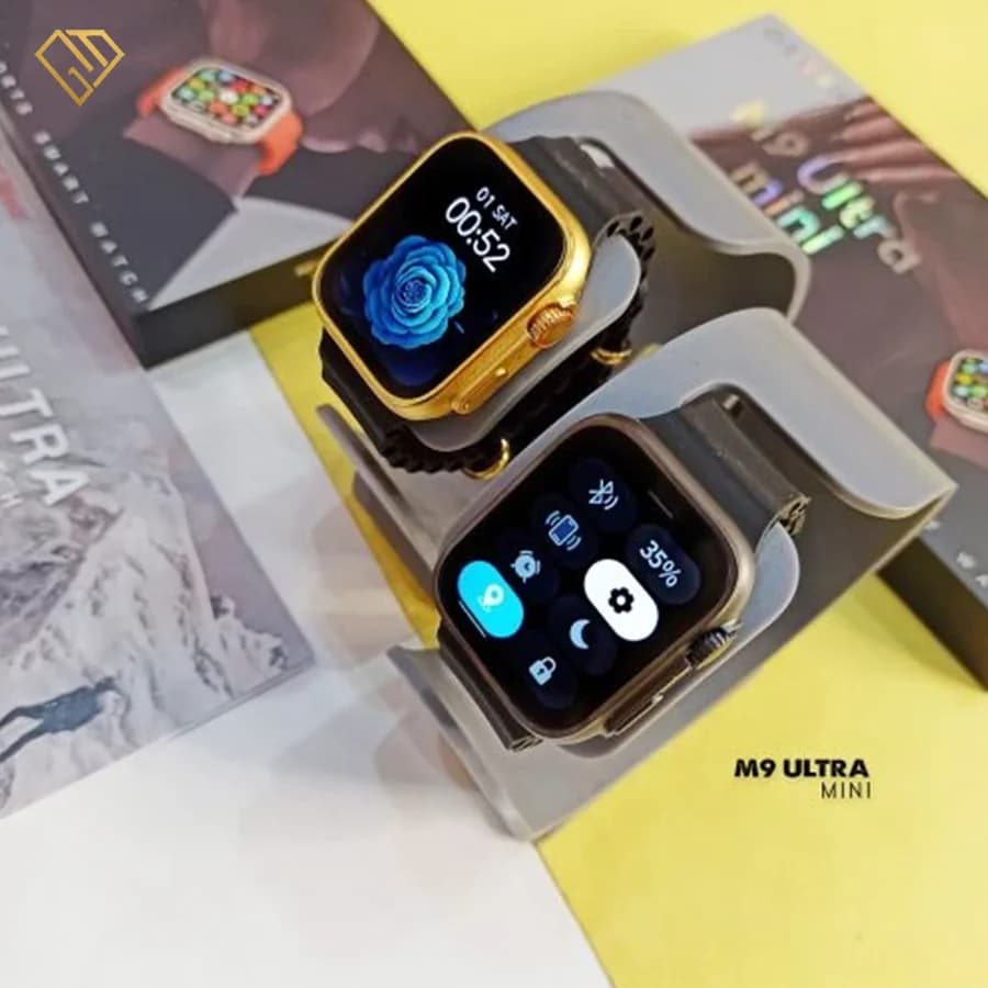 ساعت هوشمند M9 Ultra mini 41MM ضد آب | جنس بدنه تیتانیوم طلایی — تصویر ۶