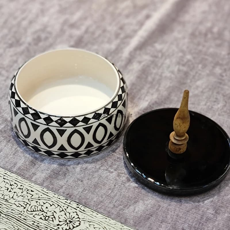 شکلات خوری سرامیکی با دسته چوبی سایز بزرگ — تصویر ۸