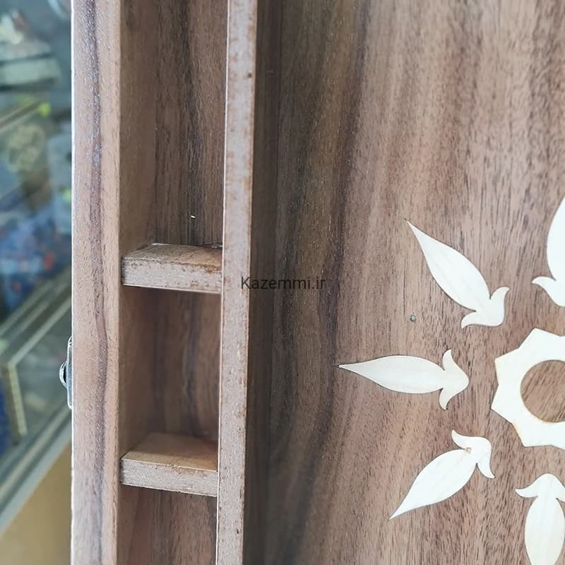 تخته نرد و شطرنج روکش گردو سایز 53 جا مهره دار — تصویر ۸