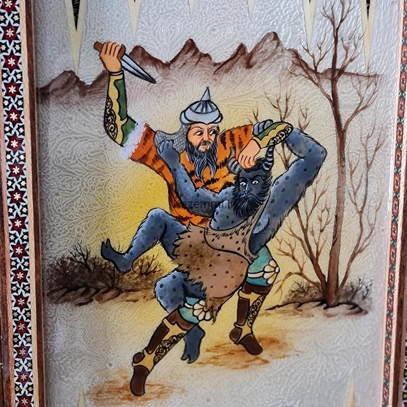 تخته نرد و شطرنج نبرد رستم و اژدها 50 — تصویر ۸