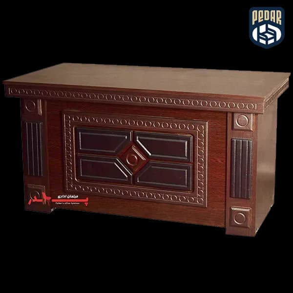 میز کارمندی نیمه وکیوم غزال ابعاد 120 دارای 2 کشو
