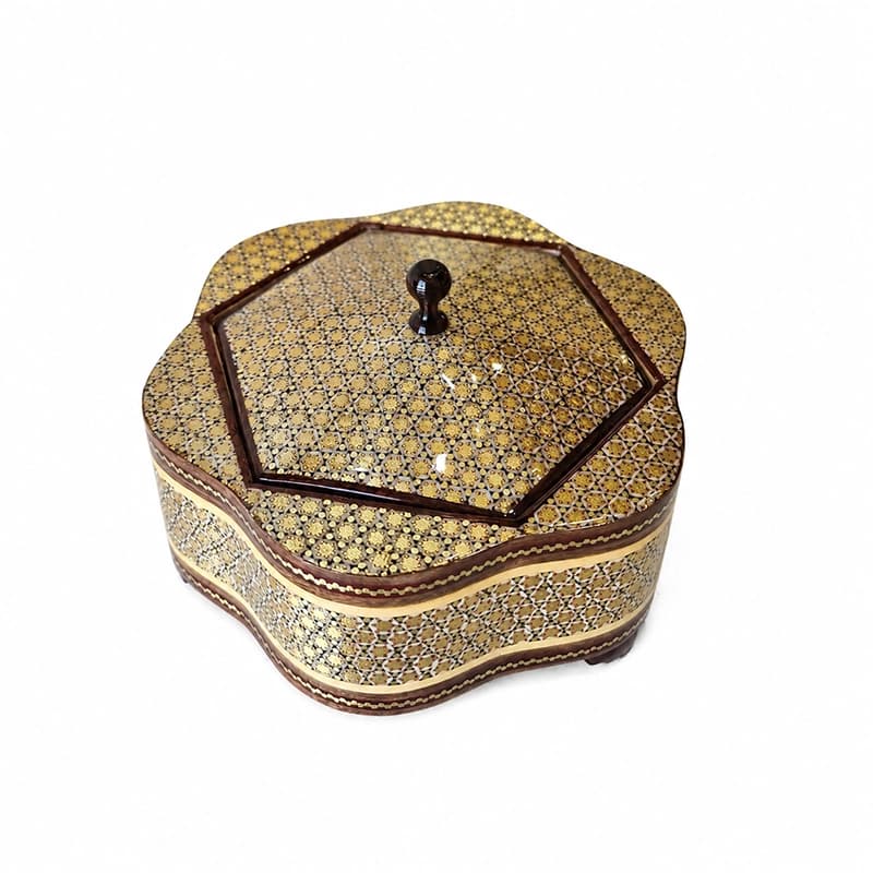 شکلات خوری خاتم گلی سیمی کوچک طرح 2
