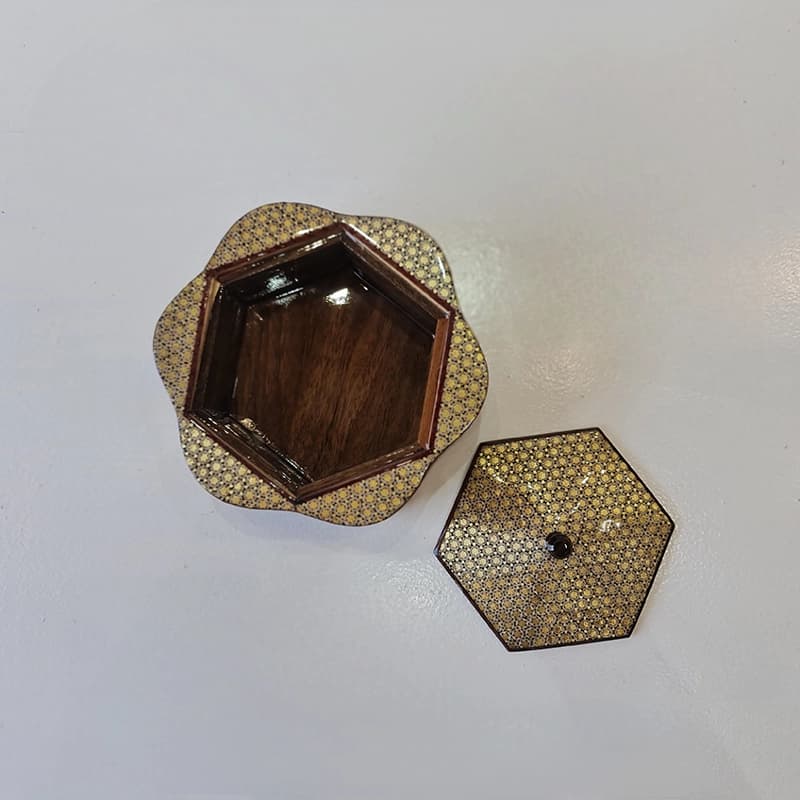 شکلات خوری خاتم گلی سیمی کوچک طرح 2 — تصویر ۵